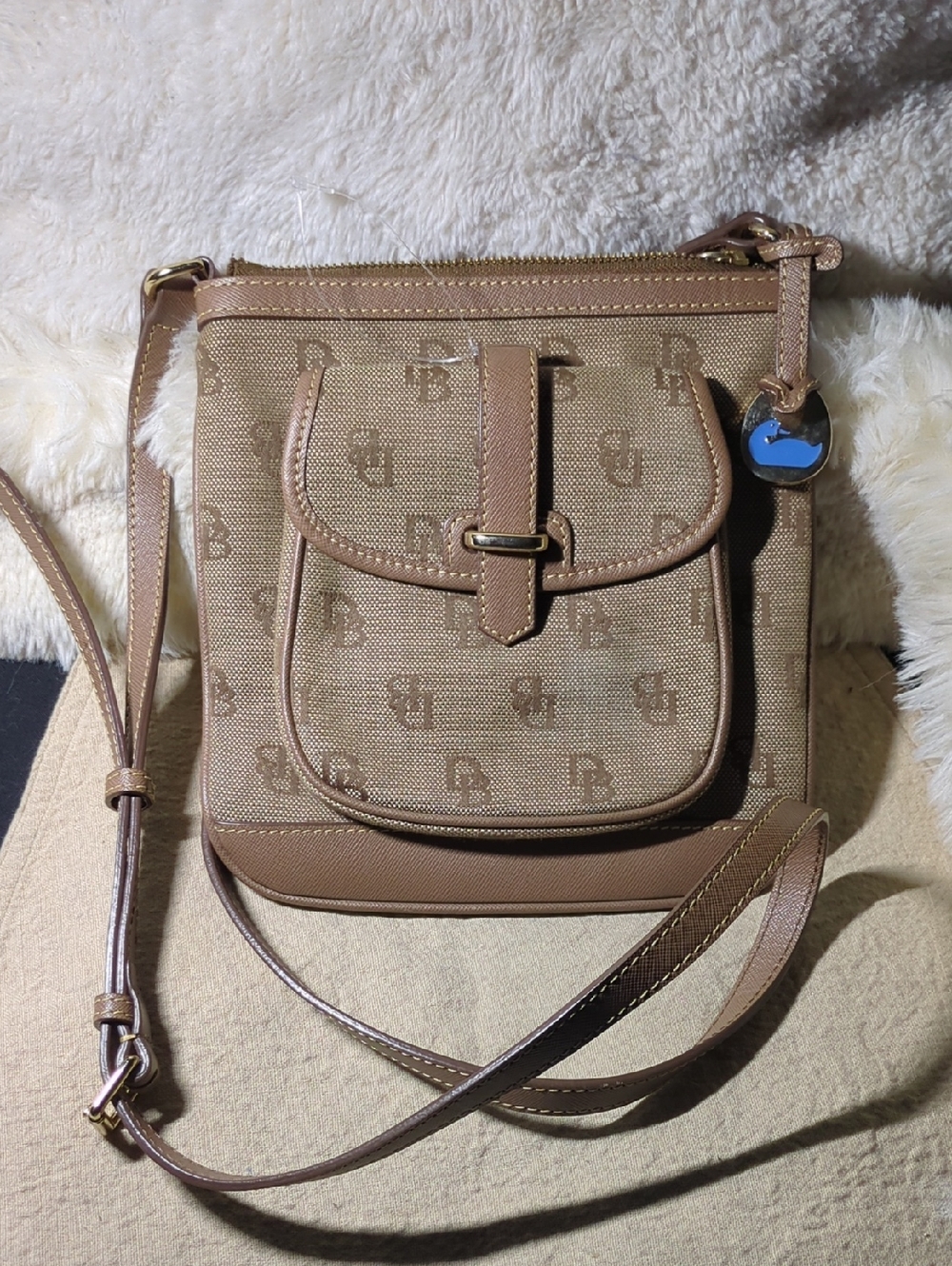 Dooney & Bourke Brown Monogram Canvas Crossbody Bag NOW ONLY $65